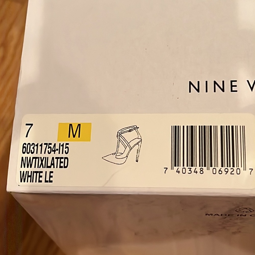 Nine West NWOT nwtixilated 7 M heel white leather - Picture 3 of 6